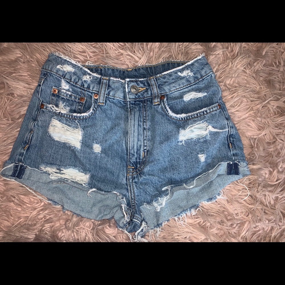 Distressed Denim Shorts